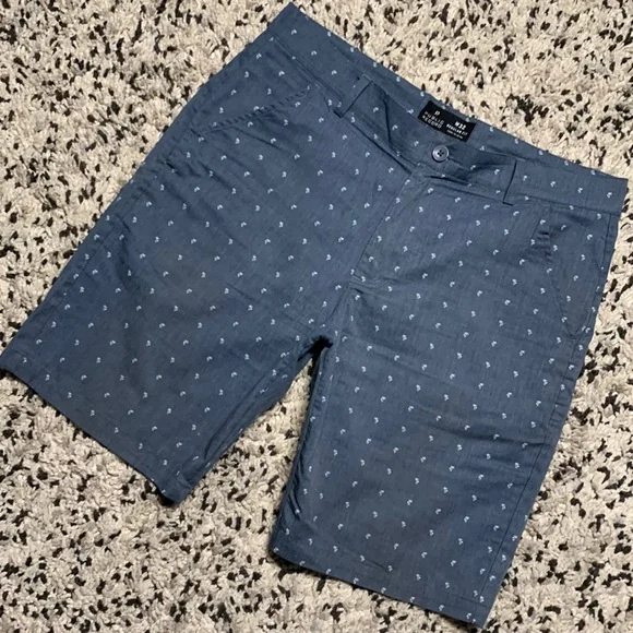 Public Record Men’s Blue Palm Tree Print Ligjtweight Shorts Size 32 - Picture 2 of 9